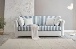 Sofa "Hooge" In Creme Und Blau Landhaus Wohnzimmer Couch 2,5-Sitzer 200 Cm -Wohnwelt Verkauf 10009 5