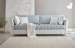 Sofa "Hooge" In Creme Und Blau Landhaus Wohnzimmer Couch 3-Sitzer 240 Cm -Wohnwelt Verkauf 10010 5