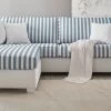 Sofa Set "Hooge" In Creme Und Blau Landhaus Wohnzimmer Couch 3-Sitzer Inklusive Hocker -Wohnwelt Verkauf 10012 1