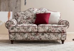 Sofa 2-Sitzer "Elita" In Creme Landhaus Blumen Design Couch 170 Cm