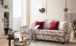 Sofa 3,5-Sitzer "Elita" In Creme Landhaus Blumen Design Couch 228 Cm -Wohnwelt Verkauf 10035 5