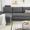 Ecksofa "Skalm" In Grau Struktur-Stoff Sofa Mit Bettfunktion Und Stauraum 284 Cm -Wohnwelt Verkauf 10051 1