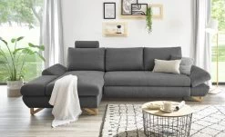 Ecksofa "Skalm" In Grau Struktur-Stoff Sofa Mit Bettfunktion Und Stauraum 284 Cm 17 Ecksofa "Skalm" In Grau Struktur-Stoff Sofa Mit Bettfunktion Und Stauraum 284 Cm -Wohnwelt Verkauf 10051 6
