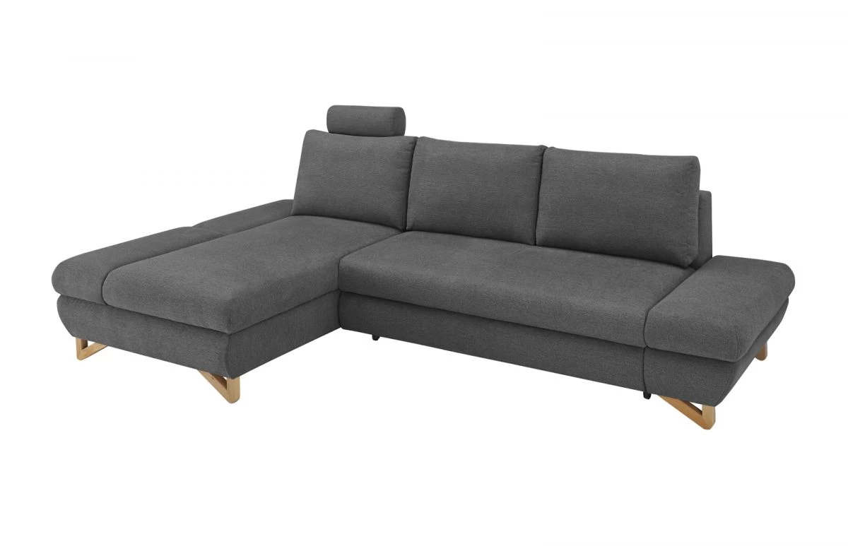 Ecksofa "Skalm" In Grau Struktur-Stoff Sofa Mit Bettfunktion Und Stauraum 284 Cm 9 Ecksofa "Skalm" In Grau Struktur-Stoff Sofa Mit Bettfunktion Und Stauraum 284 Cm – Bild 7