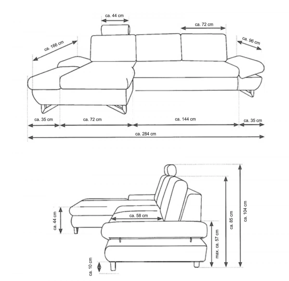 Ecksofa "Skalm" In Creme Velours Wohnzimmer Sofa 12 Ecksofa "Skalm" In Creme Velours Wohnzimmer Sofa – Bild 10