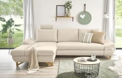 Ecksofa "Skalm" In Creme Velours Wohnzimmer Sofa 17 Ecksofa "Skalm" In Creme Velours Wohnzimmer Sofa -Wohnwelt Verkauf 10061 6