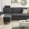 Ecksofa "Skalm" In Grau Velours Wohnzimmer Sofa -Wohnwelt Verkauf 10063 1