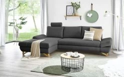 Ecksofa "Skalm" In Grau Velours Wohnzimmer Sofa 16 Ecksofa "Skalm" In Grau Velours Wohnzimmer Sofa -Wohnwelt Verkauf 10063 5
