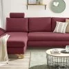 Ecksofa "Skalm" In Bordeaux Velours Wohnzimmer Sofa -Wohnwelt Verkauf 10064 1