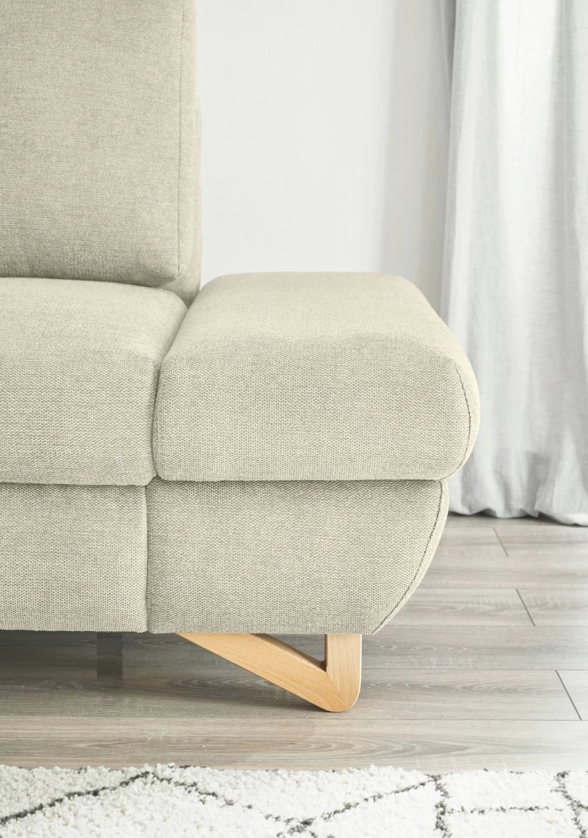 Ecksofa "Skalm" In Beige Struktur-Stoff Wohnzimmer Sofa 4 Ecksofa "Skalm" In Beige Struktur-Stoff Wohnzimmer Sofa – Bild 2