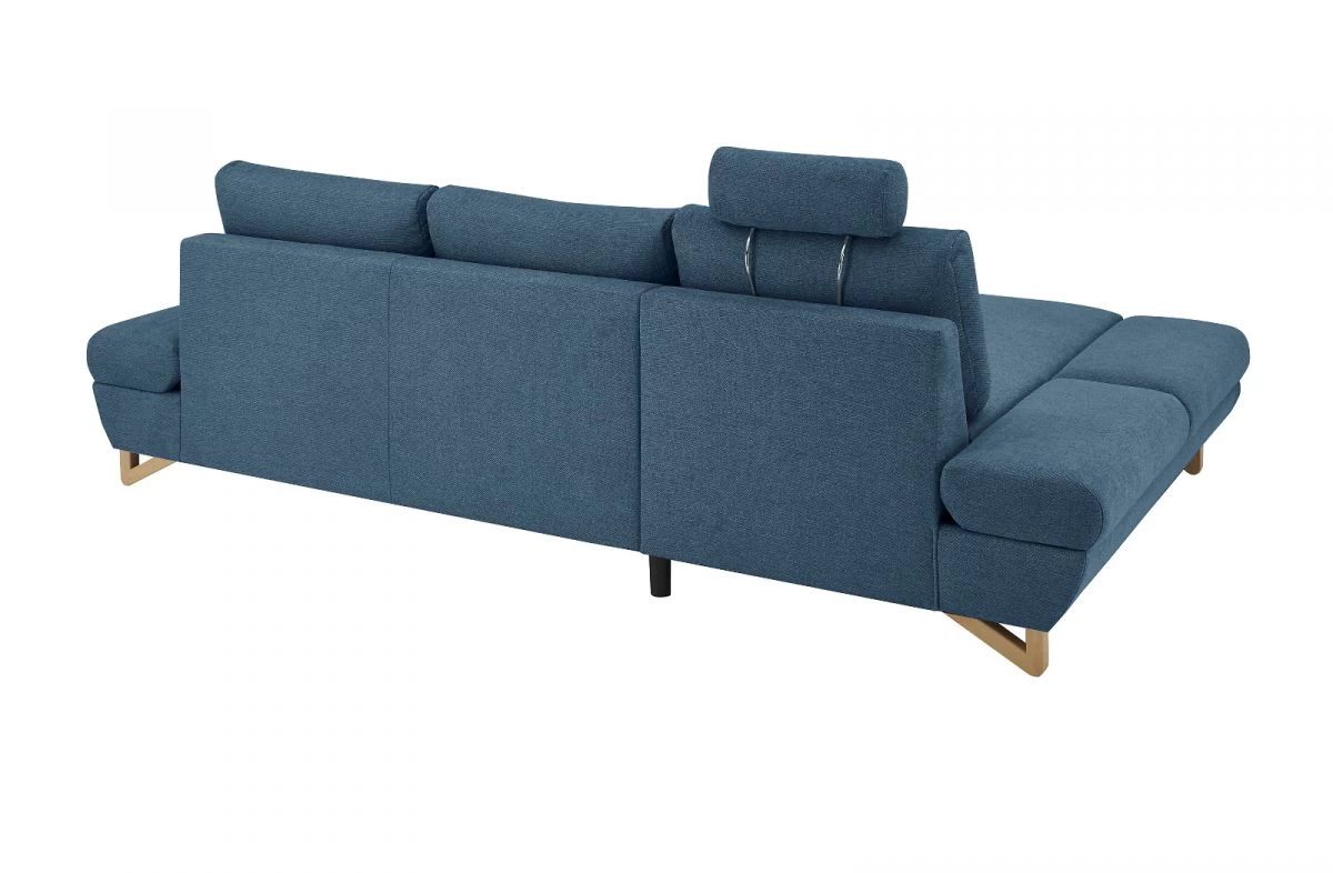 Ecksofa "Skalm" In Blau Struktur-Stoff Wohnzimmer Sofa 11 Ecksofa "Skalm" In Blau Struktur-Stoff Wohnzimmer Sofa – Bild 9