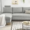 Ecksofa "Skalm" In Hellgrau Struktur-Stoff Wohnzimmer Sofa -Wohnwelt Verkauf 10067 1