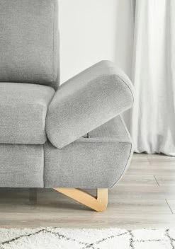 Ecksofa "Skalm" In Hellgrau Struktur-Stoff Wohnzimmer Sofa -Wohnwelt Verkauf 10067 3