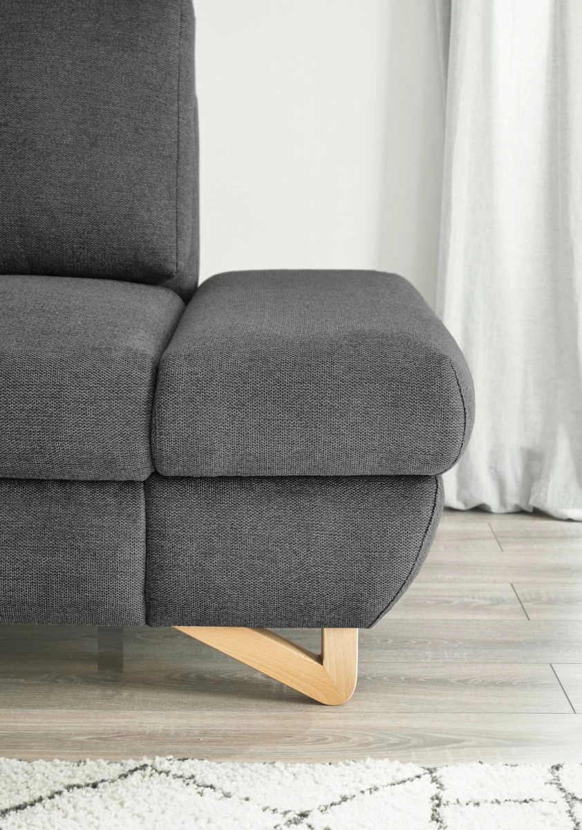 Ecksofa "Skalm" In Grau Struktur-Stoff Wohnzimmer Sofa 4 Ecksofa "Skalm" In Grau Struktur-Stoff Wohnzimmer Sofa – Bild 2