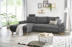 Ecksofa "Skalm" In Grau Struktur-Stoff Wohnzimmer Sofa 16 Ecksofa "Skalm" In Grau Struktur-Stoff Wohnzimmer Sofa -Wohnwelt Verkauf 10068 5