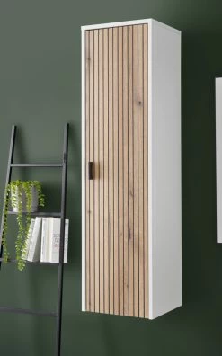 Hängeschrank "Merced" In Weiß Matt Und Evoke Eiche Wohn- Und Esszimmer Wandschrank 33 X 120 Cm -Wohnwelt Verkauf 10085 3