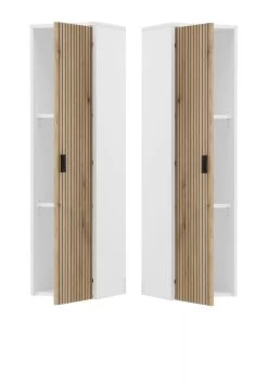 Hängeschrank "Merced" In Weiß Matt Und Evoke Eiche Wohn- Und Esszimmer Wandschrank 33 X 120 Cm -Wohnwelt Verkauf 10085 8