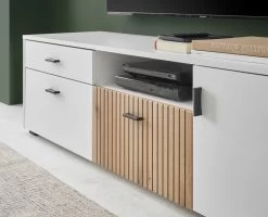 TV-Lowboard "Merced" In Weiß Matt Und Evoke Eiche TV Unterteil 150 X 44 Cm 11 TV-Lowboard "Merced" In Weiß Matt Und Evoke Eiche TV Unterteil 150 X 44 Cm -Wohnwelt Verkauf 10086 2