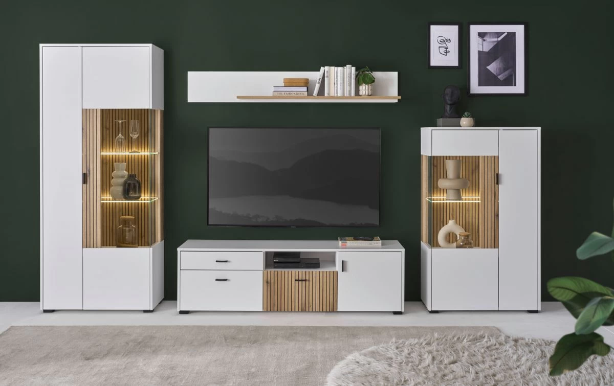 TV-Lowboard "Merced" In Weiß Matt Und Evoke Eiche TV Unterteil 150 X 44 Cm 6 TV-Lowboard "Merced" In Weiß Matt Und Evoke Eiche TV Unterteil 150 X 44 Cm – Bild 4