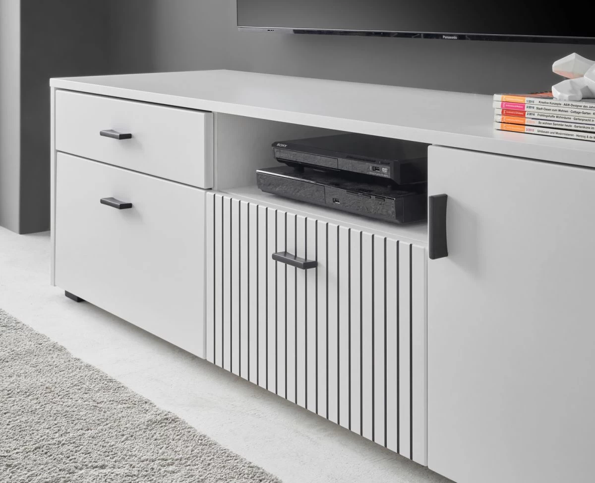 TV-Lowboard "Merced" In Weiß Matt TV Unterteil 150 X 44 Cm 4 TV-Lowboard "Merced" In Weiß Matt TV Unterteil 150 X 44 Cm – Bild 2
