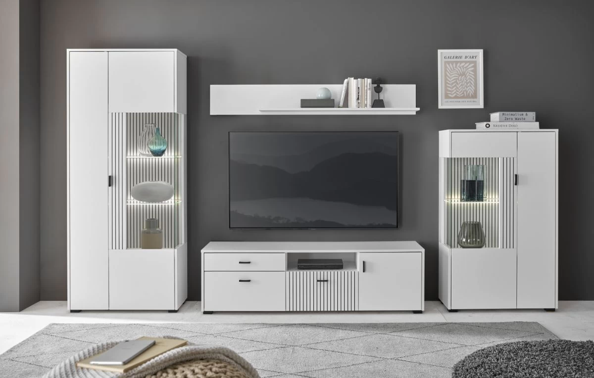 TV-Lowboard "Merced" In Weiß Matt TV Unterteil 150 X 44 Cm 6 TV-Lowboard "Merced" In Weiß Matt TV Unterteil 150 X 44 Cm – Bild 4