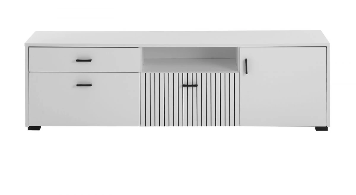 TV-Lowboard "Merced" In Weiß Matt TV Unterteil 150 X 44 Cm 9 TV-Lowboard "Merced" In Weiß Matt TV Unterteil 150 X 44 Cm – Bild 7