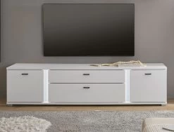 TV-Lowboard "Bellport" In Weiß Matt TV Unterteil Inklusive Frontbeleuchtung 200 Cm