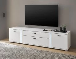 TV-Lowboard "Bellport" In Weiß Matt TV Unterteil Inklusive Frontbeleuchtung 200 Cm -Wohnwelt Verkauf 10164 4