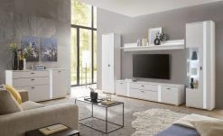 TV-Lowboard "Bellport" In Weiß Matt TV Unterteil Inklusive Frontbeleuchtung 200 Cm -Wohnwelt Verkauf 10164 6