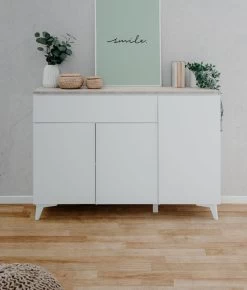 Sideboard "Bertrix" In Weiß Und Sandstein Wohn- Und Esszimmer Kommode 133 X 92 Cm 15 Sideboard "Bertrix" In Weiß Und Sandstein Wohn- Und Esszimmer Kommode 133 X 92 Cm -Wohnwelt Verkauf 10182 4