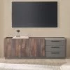 TV-Lowboard "Piano" In Thermo Eiche Und Grau TV Unterteil Mit Soft-Close 152 X 50 Cm -Wohnwelt Verkauf 10187 1