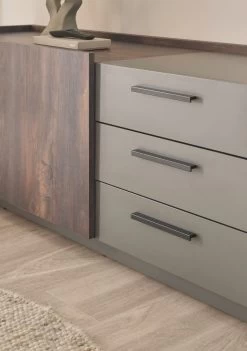 TV-Lowboard "Piano" In Thermo Eiche Und Grau TV Unterteil Mit Soft-Close 152 X 50 Cm -Wohnwelt Verkauf 10187 2