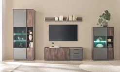 TV-Lowboard "Piano" In Thermo Eiche Und Grau TV Unterteil Mit Soft-Close 152 X 50 Cm -Wohnwelt Verkauf 10187 5