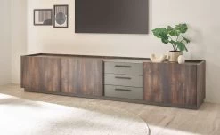 TV-Lowboard "Piano" In Thermo Eiche Und Grau XXL TV Unterteil Mit Soft-Close 240 X 50 Cm -Wohnwelt Verkauf 10189 4