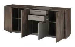 Sideboard "Piano" In Thermo Eiche Und Grau Kommode Mit Soft-Close 200 X 80 Cm -Wohnwelt Verkauf 10196 9