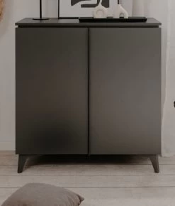 Kommode "Bertrix" In Grau Und Schiefer Wohn- Und Esszimmer Sideboard 88 X 92 Cm