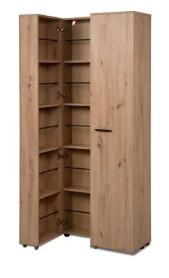 Schuhschrank "Lugo" In Artisan Eiche 74 X 182 Cm, Aufklappbar Für 30 Paar Schuhe -Wohnwelt Verkauf 10248 9