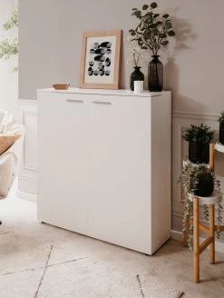 Schuhschrank "Satos" In Weiß 100 X 110 Cm, Aufklappbar Für 24 Paar Schuhe -Wohnwelt Verkauf 10251 7