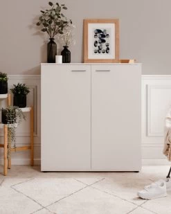 Schuhschrank "Satos" In Weiß 100 X 110 Cm, Aufklappbar Für 24 Paar Schuhe -Wohnwelt Verkauf 10251 8