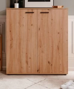 Schuhschrank "Satos" In Artisan Eiche 100 X 110 Cm, Aufklappbar Für 24 Paar Schuhe -Wohnwelt Verkauf 10252 2