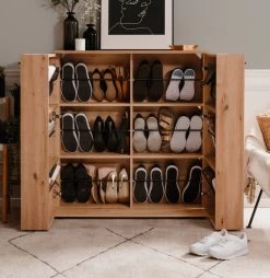 Schuhschrank "Satos" In Artisan Eiche 100 X 110 Cm, Aufklappbar Für 24 Paar Schuhe -Wohnwelt Verkauf 10252 3