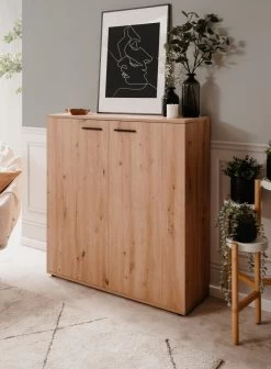 Schuhschrank "Satos" In Artisan Eiche 100 X 110 Cm, Aufklappbar Für 24 Paar Schuhe -Wohnwelt Verkauf 10252 6