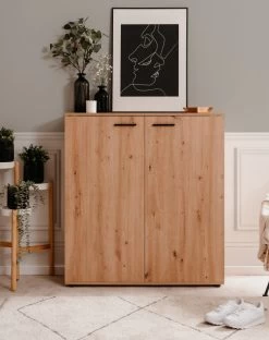 Schuhschrank "Satos" In Artisan Eiche 100 X 110 Cm, Aufklappbar Für 24 Paar Schuhe -Wohnwelt Verkauf 10252 7