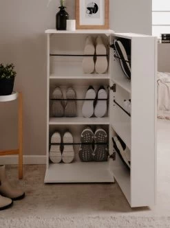 Schuhschrank "Satos" In Weiß 50 X 110 Cm, Aufklappbar Für 12 Paar Schuhe 14 Schuhschrank "Satos" In Weiß 50 X 110 Cm, Aufklappbar Für 12 Paar Schuhe -Wohnwelt Verkauf 10254 3