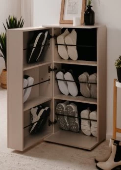 Schuhschrank "Satos" In Samt 50 X 110 Cm, Aufklappbar Für 12 Paar Schuhe