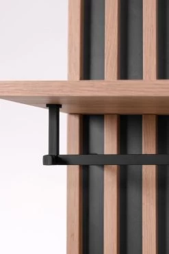 Kompaktgarderobe "Medan" In Artisan Eiche Und Anthrazit Mit 3D-Lamellen Garderobe Mit Spiegel 80 X 190 Cm -Wohnwelt Verkauf 10257 3