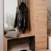 Kompaktgarderobe "Medan" In Artisan Eiche Und Anthrazit Mit 3D-Lamellen Garderobe Mit Spiegel 122 X 190 Cm -Wohnwelt Verkauf 10258 1