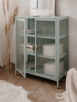 Metall Kommode "Milton" In Mintgrün Vitrine 80 X 102 Cm -Wohnwelt Verkauf 10263 3