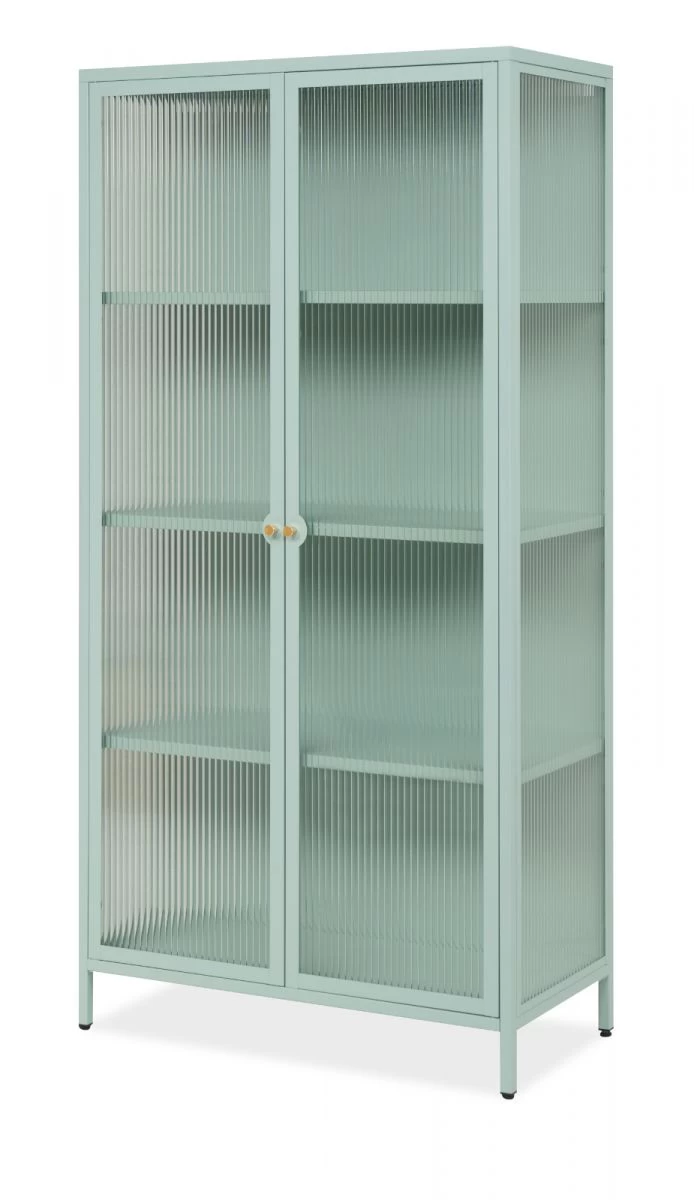 Metall Vitrine "Milton" In Mintgrün Vitrinenschrank 80 X 160 Cm 10 Metall Vitrine "Milton" In Mintgrün Vitrinenschrank 80 X 160 Cm – Bild 8