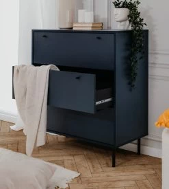 Kommode "Caracas" In Blau Wohn- Und Esszimmer Schubladenkommode 80 X 90 Cm -Wohnwelt Verkauf 10266 4